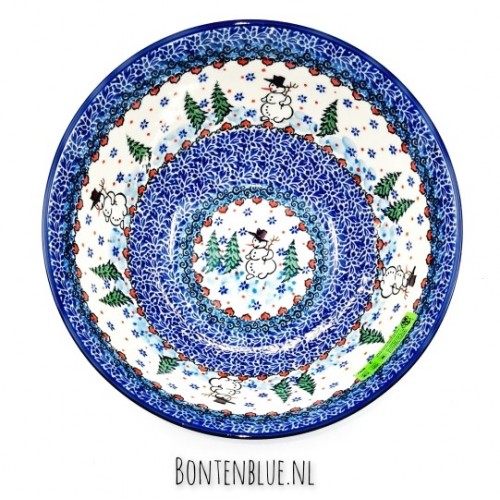 056 Bunzlau Original bowl XL Ø 23,5 cm decor Unikat 4661X Kerst