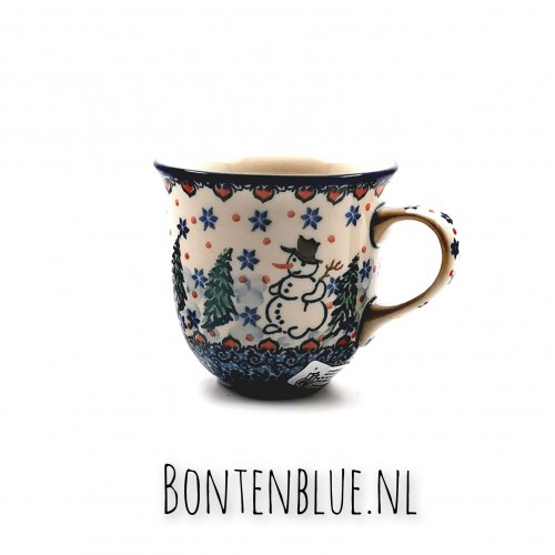 342 Bunzlau Tulipmug 180 ml decor Unikat 4661X Kerst