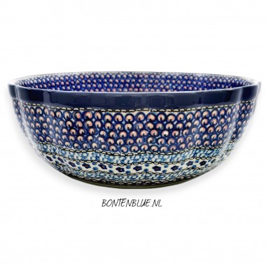 013 Bunzlau Hoge ronde schaal XL Ø 27 cm decor Unikat 408X Poppy