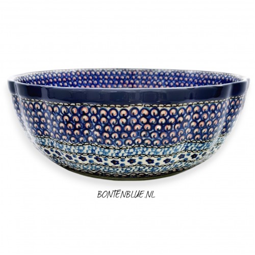 013 Bunzlau Hoge ronde schaal XL Ø 27 cm decor Unikat 408X Poppy