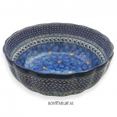 013 Bunzlau Hoge ronde schaal XL Ø 27 cm decor Unikat 408X Poppy