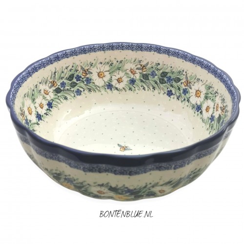 013 Bunzlau Hoge ronde schaal XL Ø 27 cm decor Unikat 5294X