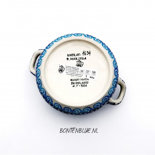 016 Bunzlau Soepkom 350 ml decor Unikat 1634X Kerst