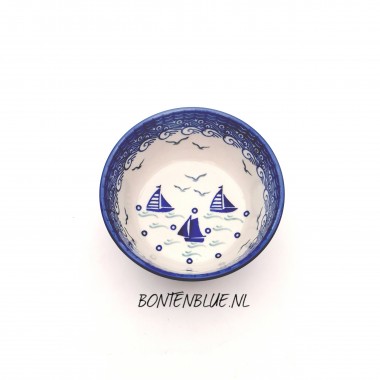 017 Bunzlau Rond schaaltje Ø 12,3 cm decor 2987X bootjes 017 Bunzlau Rond schaaltje Ø 12,3 cm decor 2987X bootjes