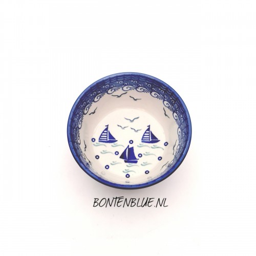 017 Bunzlau Rond schaaltje Ø 12,3 cm decor 2987X bootjes