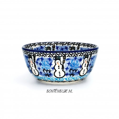 017 Bunzlau rond schaaltje Ø 12,3 cm Unikat 1634X Kerst