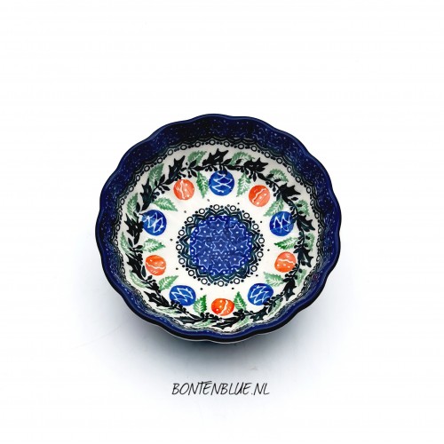 023 Bunzlau Ribbed bowl XS Ø 12,0 cm decor 1258X Kerst