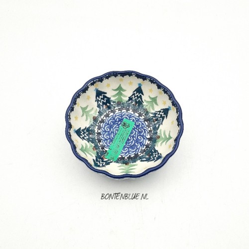 023 Bunzlau Ribbed bowl XS Ø 12,0 cm decor 1284X Kerst