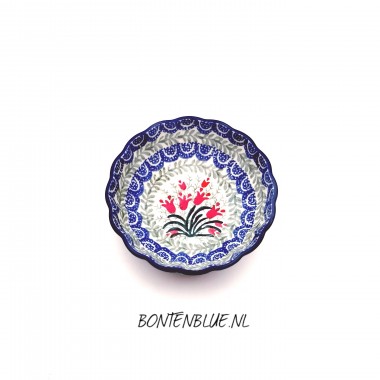 023 Bunzlau Geribbeld schaaltje XS Ø 12,0 cm decor 1437X 023 Bunzlau Geribbeld schaaltje XS Ø 12,0 cm decor 1437X