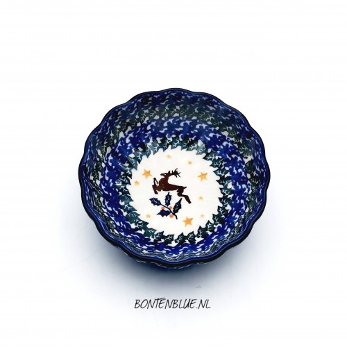 023 Bunzlau Ribbed bowl XS Ø 12,0 cm decor 1485X Kerst