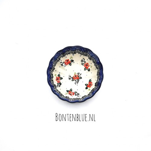 023 Bunzlau Ribbed bowl XS Ø 12,0 cm decor 1525X Tearose