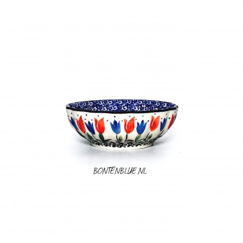 023 Bunzlau Ribbed bowl XS Ø 12,0 cm decor 2599X Tulip Royal
