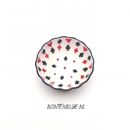 023 Bunzlau Geribbeld schaaltje XS Ø 12,0 cm decor 2756X 023 Bunzlau Geribbeld schaaltje XS Ø 12,0 cm decor 2756X