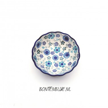 023 Bunzlau Geribbeld schaaltje XS Ø 12,0 cm decor 3405X 023 Bunzlau Geribbeld schaaltje XS Ø 12,0 cm decor 3405X