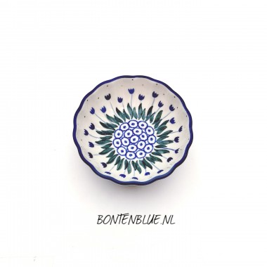 023 Bunzlau Geribbeld schaaltje XS Ø 12,0 cm decor 490AX 023 Bunzlau Geribbeld schaaltje XS Ø 12,0 cm decor 490AX
