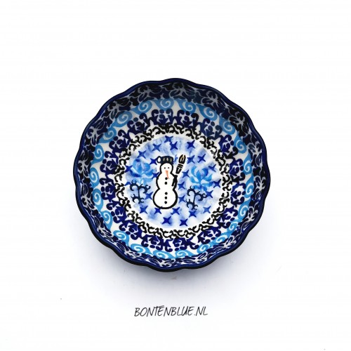 023 Bunzlau Ribbed bowl XS Ø 12,0 cm decor Unikat 1634X Kerst 023 Bunzlau Ribbed bowl XS Ø 12,0 cm decor Unikat 1634X Kerst