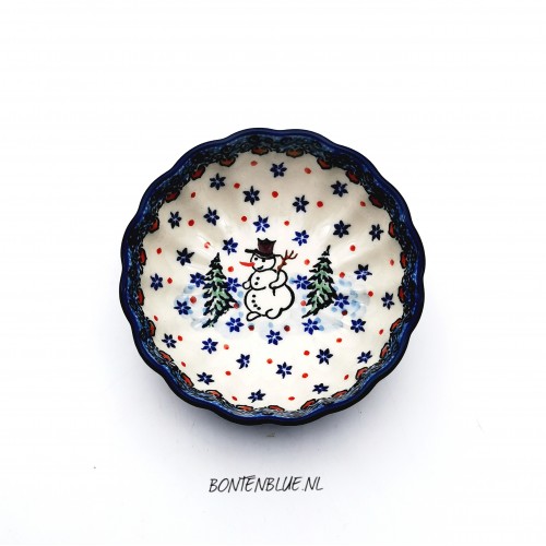 023 Bunzlau Ribbed bowl XS Ø 12,0 cm decor Unikat 4661X Kerst 023 Bunzlau Ribbed bowl XS Ø 12,0 cm decor Unikat 4661X Kerst