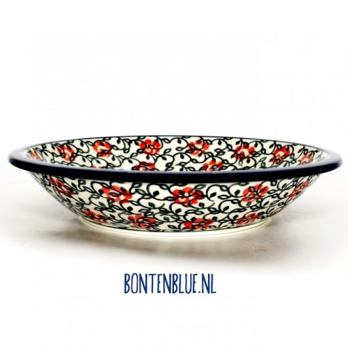 026 Bunzlau Pasta plate Ø 21,5 cm decor Unikat 539X