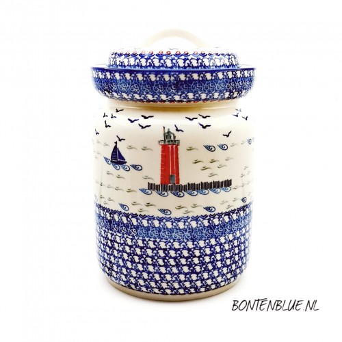 036 Bunzlau preserving jar XXL 3,5 Liter decor Unikat 5164X