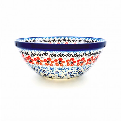 056 Bunzlau Original bowl XL Ø 23,5 cm decor 1960X Red Violet