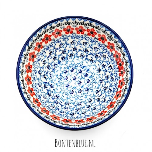 056 Bunzlau Original bowl XL Ø 23,5 cm decor 1960X Red Violet 056 Bunzlau Original bowl XL Ø 23,5 cm decor 1960X Red Violet