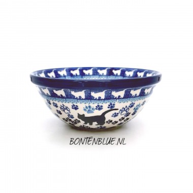 058 Bunzlau Nest schaal M Ø 17 cm decor 1771X zwarte poes