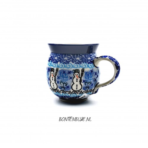 070 Bunzlau Farmers mug L 350 ml decor Unikat 1634X Kerst