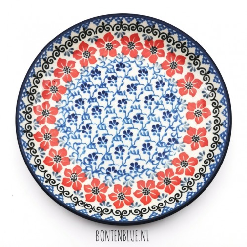 086 Bunzlau Breakfast plate Ø 20 cm decor 1960X Red Violet