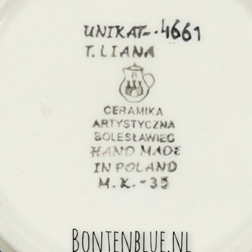 D21 Bunzlau Cake bordje Ø 12.3 cm decor Unikat 4661X Kerst