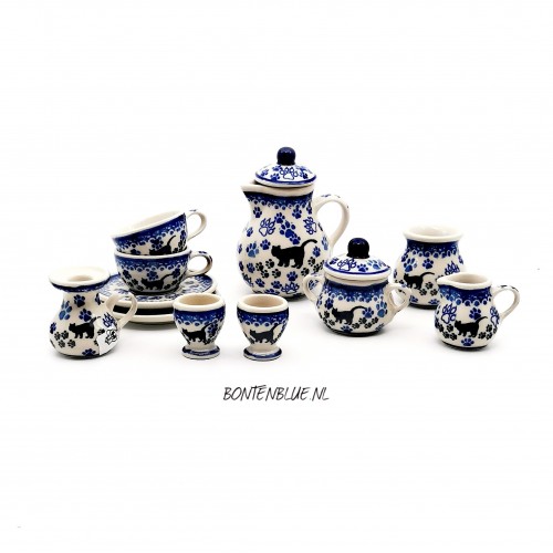 109 Bunzlau Miniature Coffee/Tea set decor 1771 Black Cat 109 Bunzlau Miniature Coffee/Tea set decor 1771 Black Cat