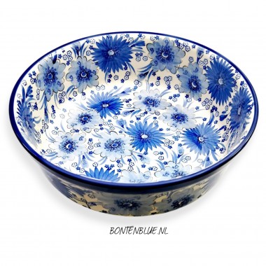 116 Bunzlau Ronde schaal XXL Ø 32 cm decor Unikat 5176X