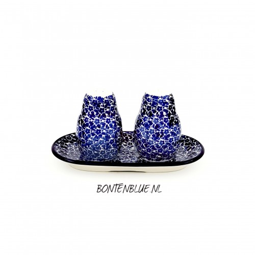 131 Bunzlau Peper en zout stel decor 2396X Indigo