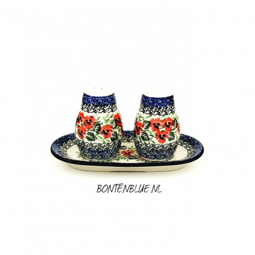 131 Bunzlau Peper en zout stel decor 2538X