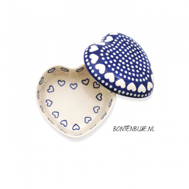 143 Bunzlau Bewaardoos hartvorm decor 375E Blue Valentine