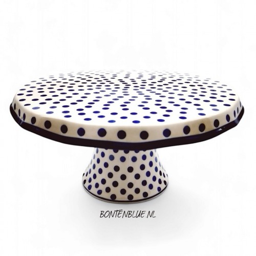 148 Bunzlau Cake platter  Ø 29 cm decor 61X Blue Dots