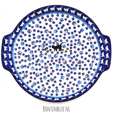 152 Bunzlau Pizza / Serveerschaal Ø 30/34 cm decor 1771X Zwarte Poes