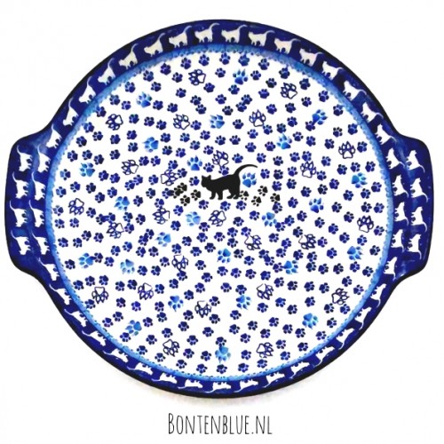 152 Bunzlau Pizza / Serveerschaal Ø 30/34 cm decor 1771X Zwarte Poes