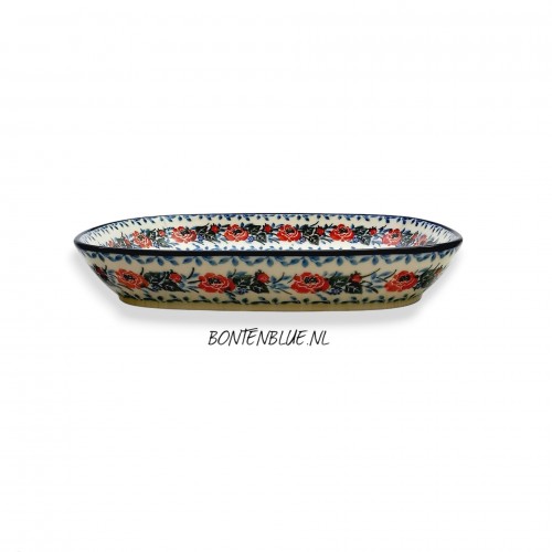 159 Bunzlau Serveerschaal M 18,5 x 22,5 cm decor 3214X English Rose