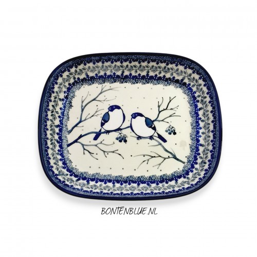 159 Bunzlau Serveerschaal M 18,5 x 22,5 cm decor Unikat 4830X