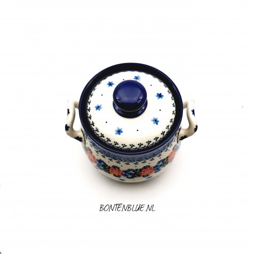 179 Bunzlau Knoflookpot 0,9 Liter decor 1528X Double Delight