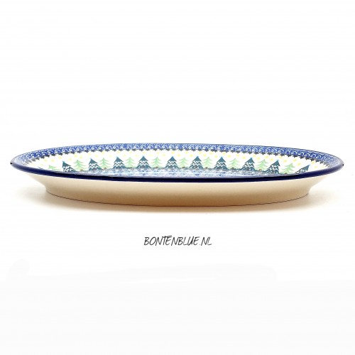 205 Bunzlau Seveerschaal L 22 x 37 cm decor 1284X Kerst