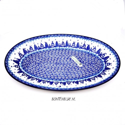 205 Bunzlau Seveerschaal L 22 x 37 cm decor 2826X Kerst