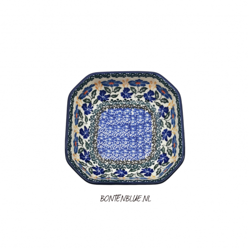 219 8 Bunzlau Hoekig schaaltje M 350 ml decor 1643X