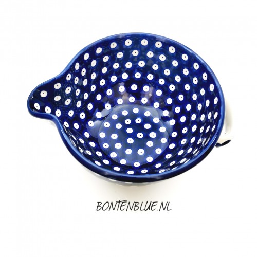 240 Bunzlau Bowl L with handle decor 70AX Blue Eyes