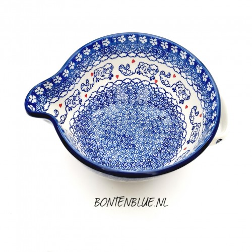 240 Bunzlau Bowl L with handle decor schaap