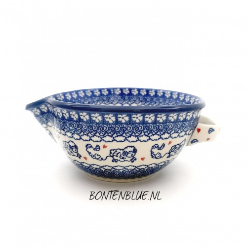240 Bunzlau Bowl L with handle decor schaap