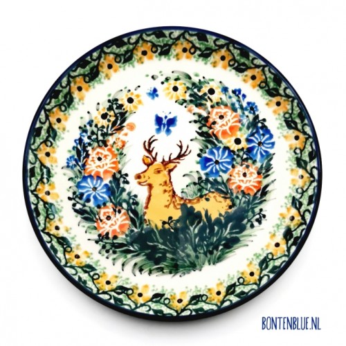 261 Bunzlau Pie dish Ø 16 cm decor Unikat 2974X