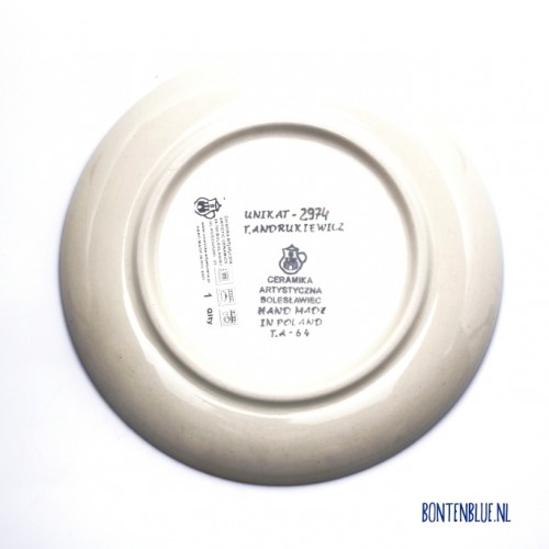 261 Bunzlau Pie dish Ø 16 cm decor Unikat 2974X