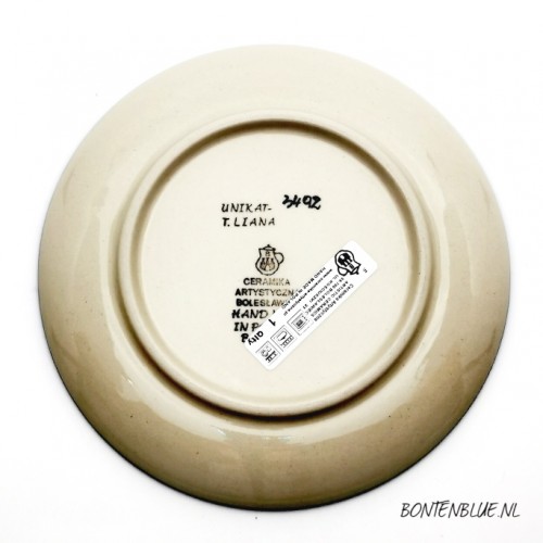 261 Bunzlau Pie dish Ø 16 cm decor unikat 3492X Kerst