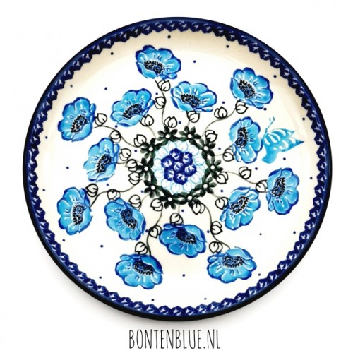 261 Bunzlau Pie dish Ø 16 cm decor Unikat 4471X